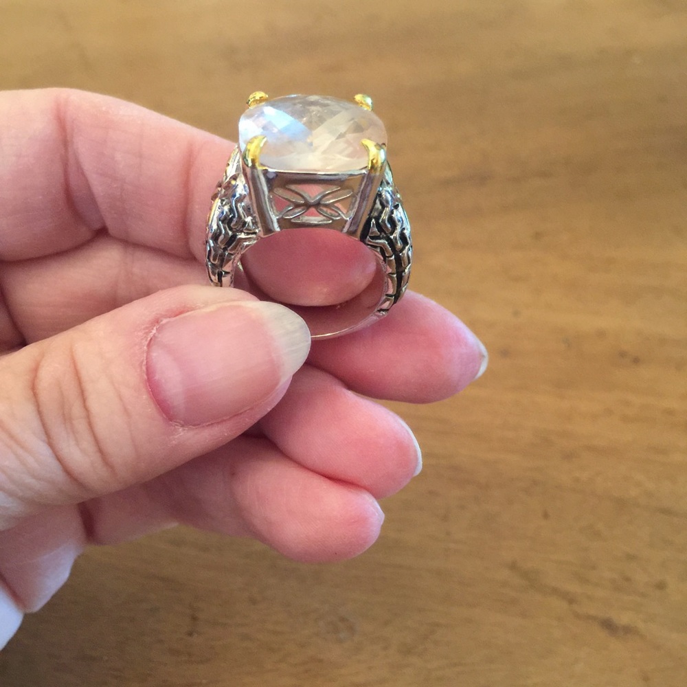 Sterling Silver 925 Ring With Pink Stone size 8